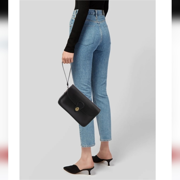 Coach Vintage  Black Leather Wristlet Carryall Clutch Bag  - Picture 2 of 7